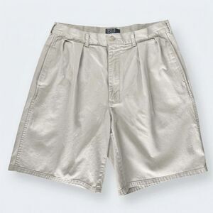 Vintage Polo Ralph Lauren USA Pleated Chino Shorts Stone 32